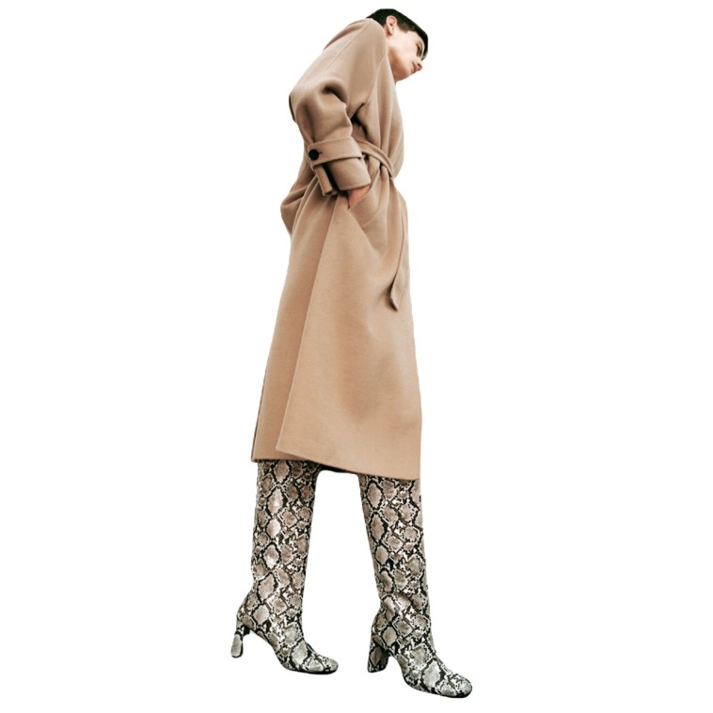 ZARA Embossed Knee High Boots